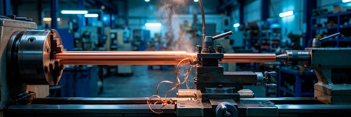 Mecanizado de piezas de cobre CNC con control de viruta y herramienta de metal duro